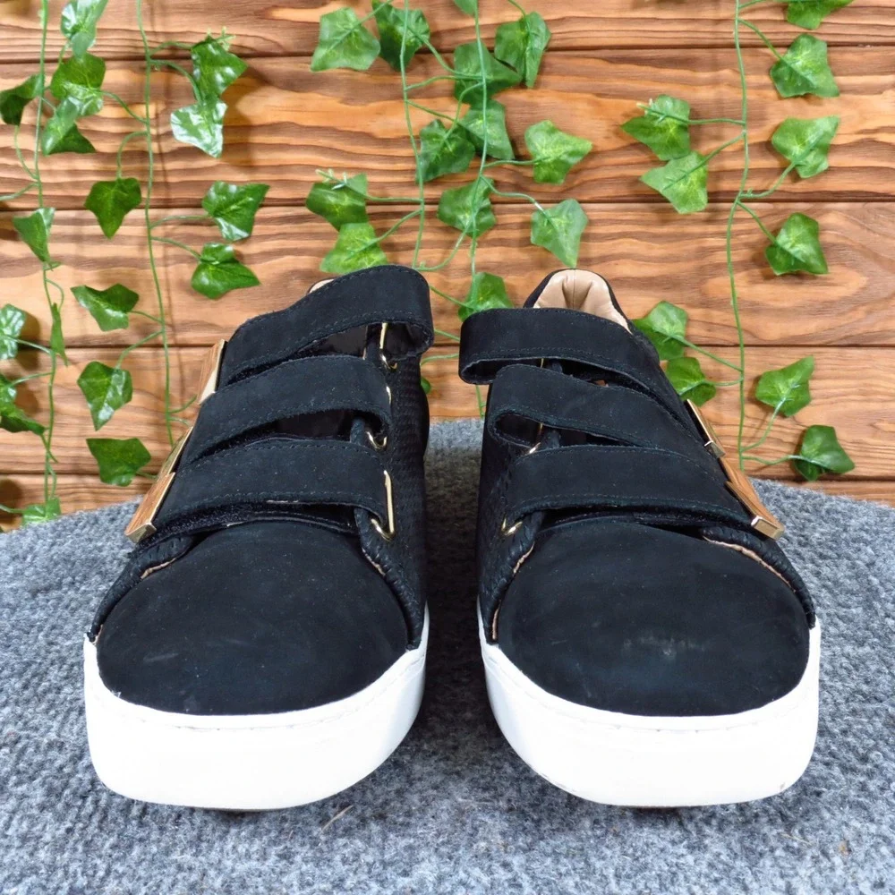 Aldo Paise Women Fashion Sneaker‎ Size 10 Casual Walking Black Gold Hardware